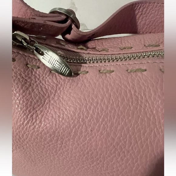 Sigrid Olsen Small  Hobo Purse/Shoulder Bag Genuine Smooth Leather Light Pink - Picture 12 of 15